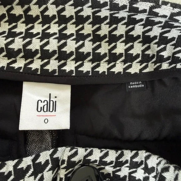Cabi Houndstooth Wide Leg Pants Size 0 NWOT Chic High Rise Trouser - Picture 14 of 15